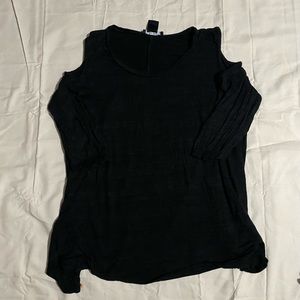 Open shoulder black top.